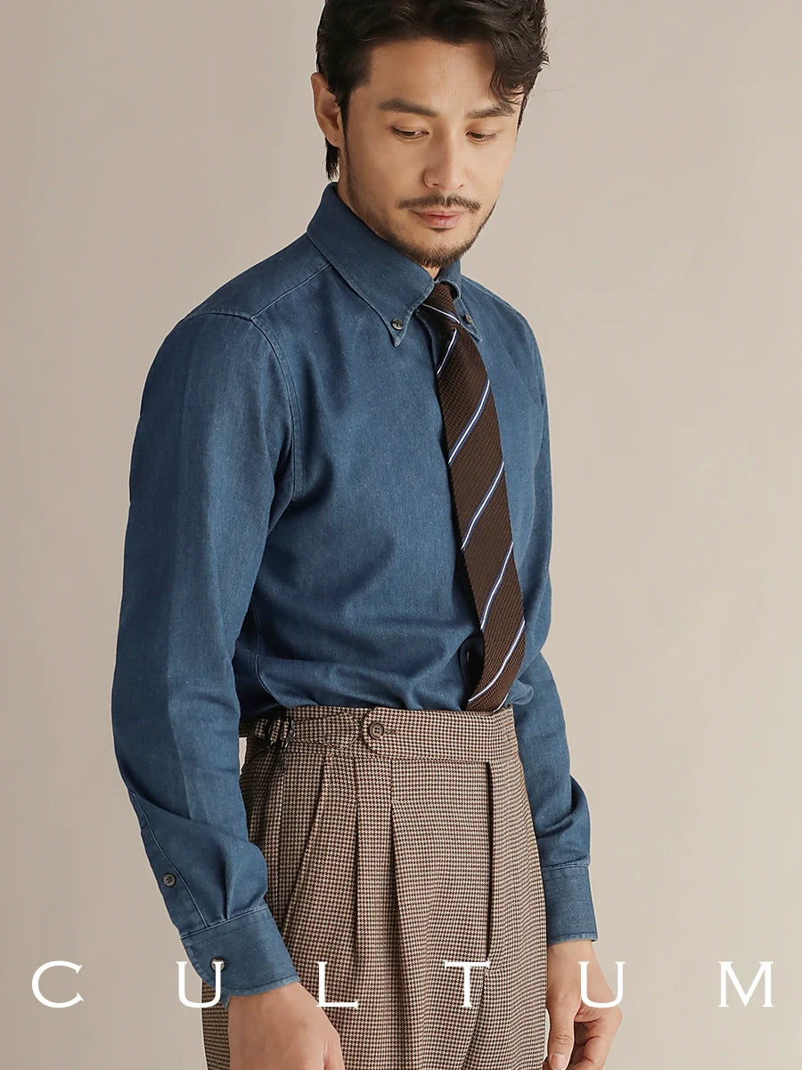 CULTUM Xinjiang Long-staple Cotton Italian Button-down Denim Shirt