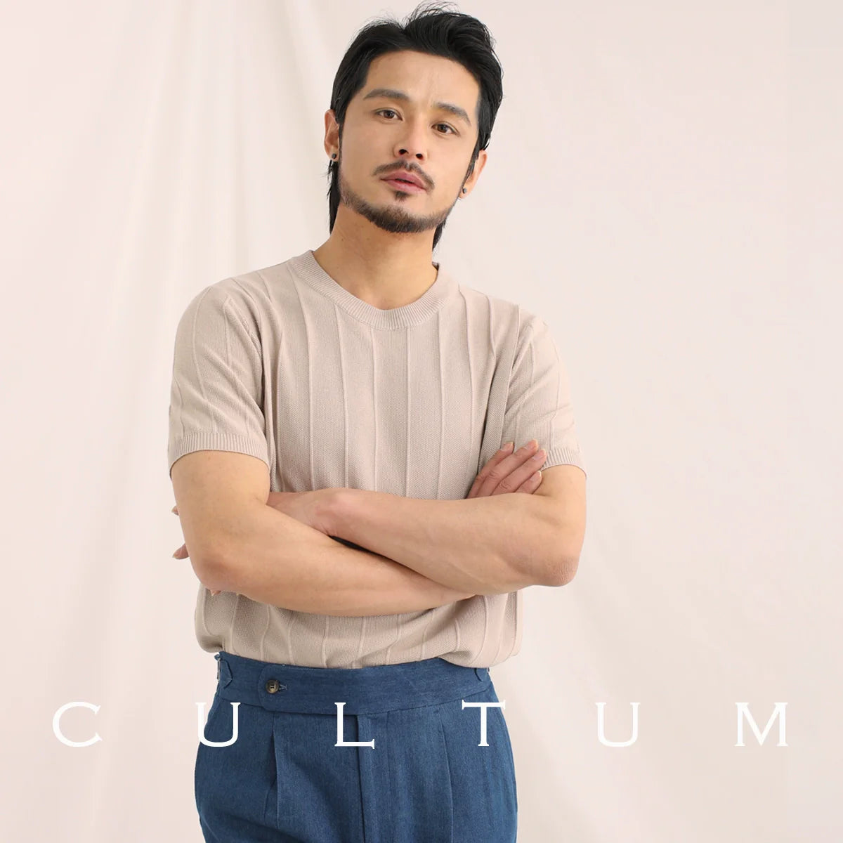 CULTUM Knitted Slim Round Neck Casual Tee