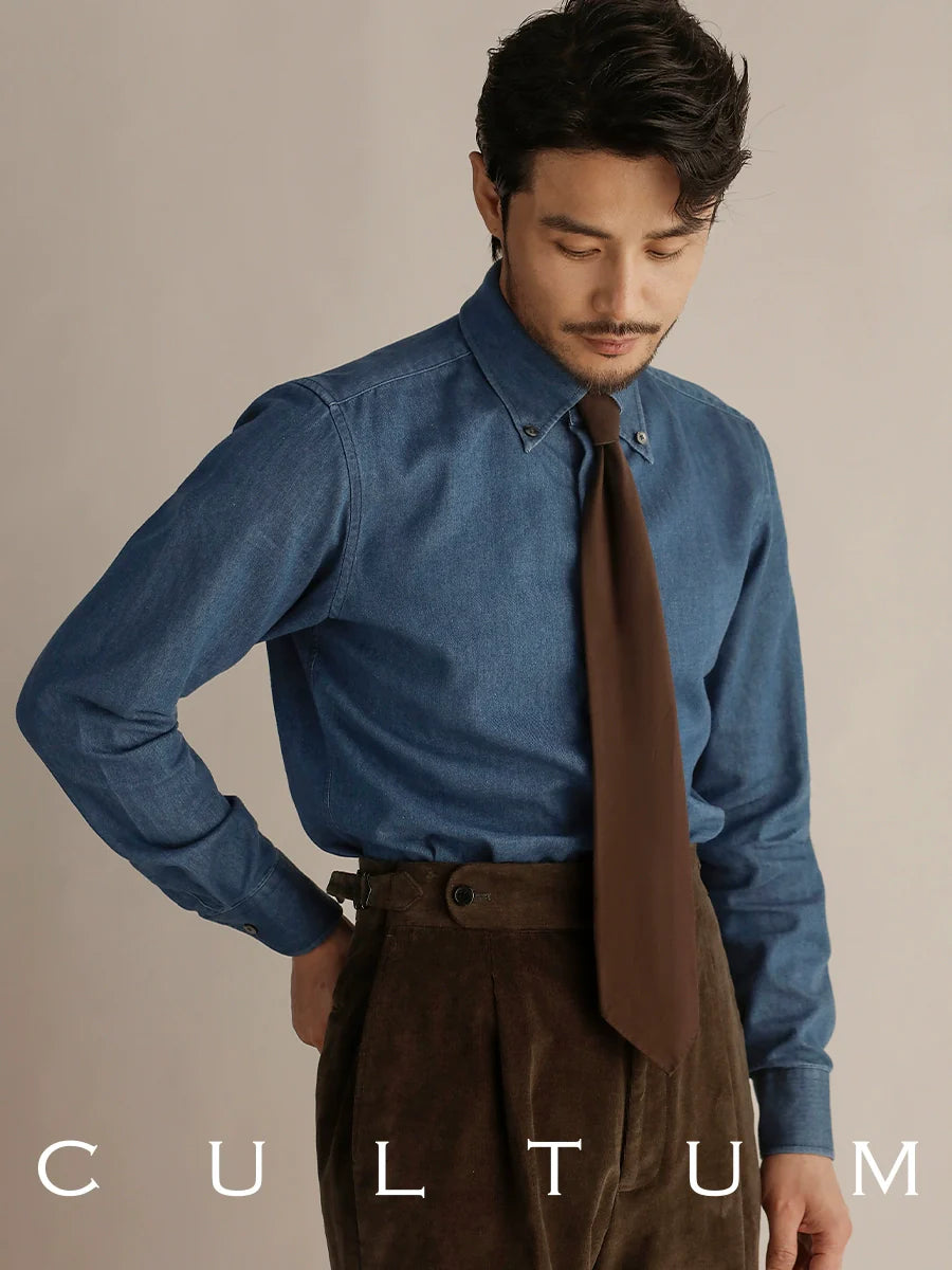CULTUM Xinjiang Long-staple Cotton Italian Button-down Denim Shirt