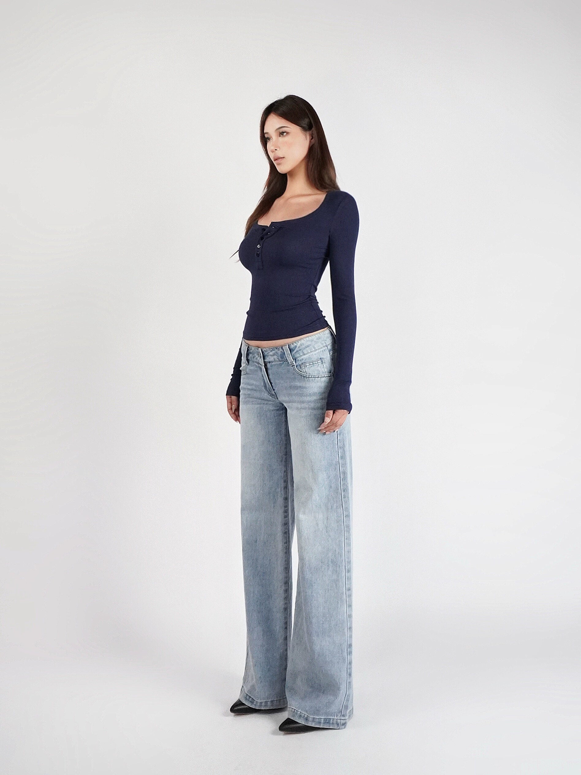 Jim Kennet Low Waist Straight Skinny Jeans