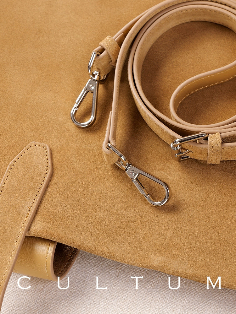 CULTUM Vintage Tote Real Cowhide Commuter Leisure Bucket Bag