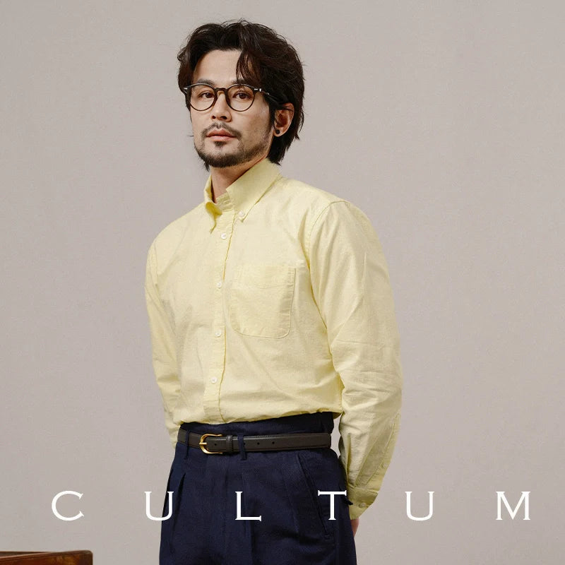 CULTUM 100% Cotton Casual Loose-fitting Long-sleeved Shirt