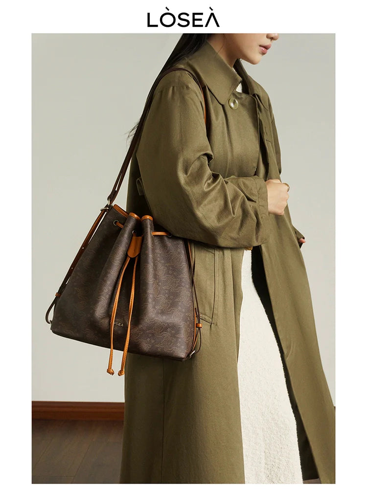 LOSEA Ruyi Moire Versatile Shoulder Bucket Bag