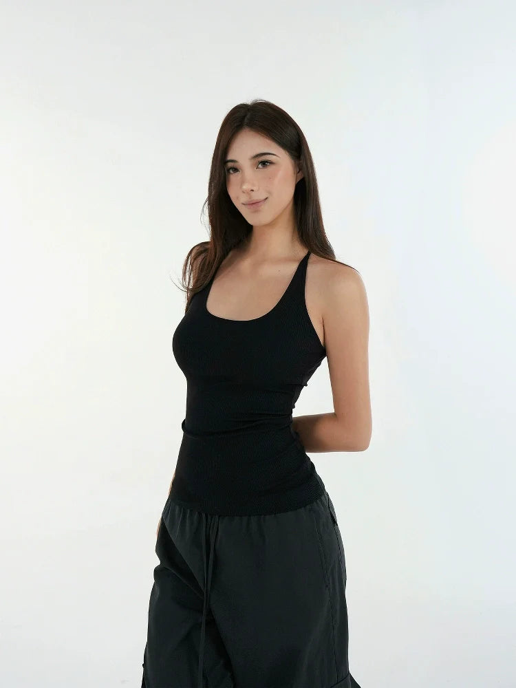 Jim KennetU Neck Skinny Strap Slim Fit I-Type Vest
