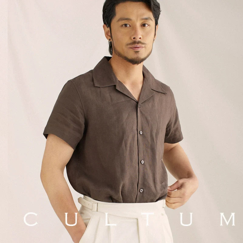CULTUM Vintage Cuban Collar Shirt Short Sleeve