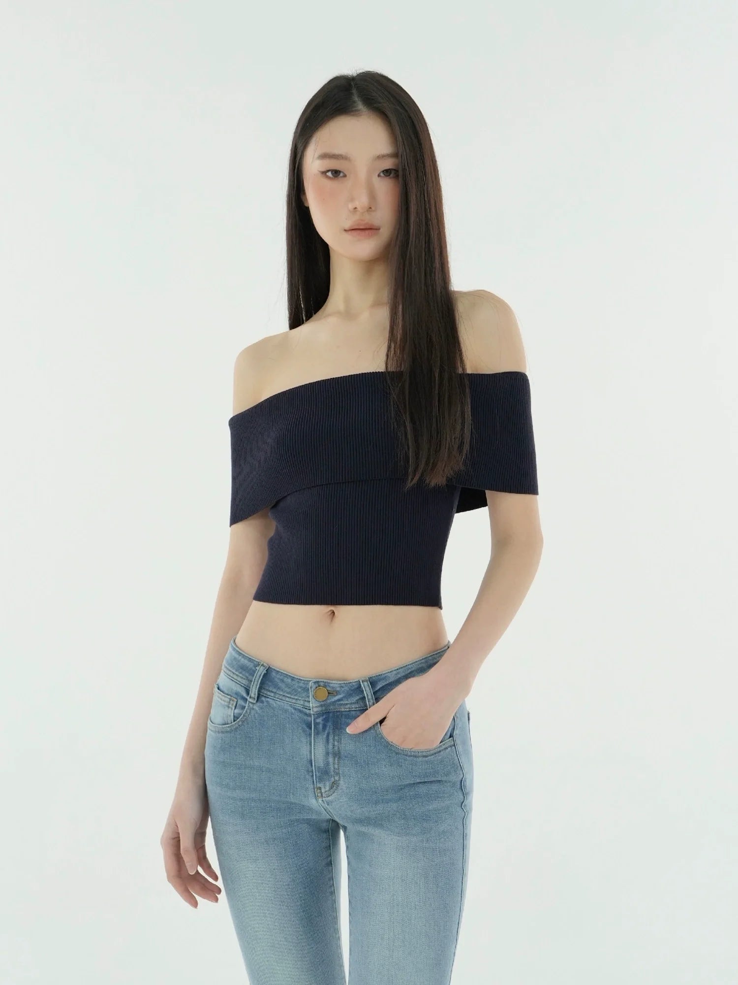 Jim Kennet Shoulder Short Slim Knit Tee