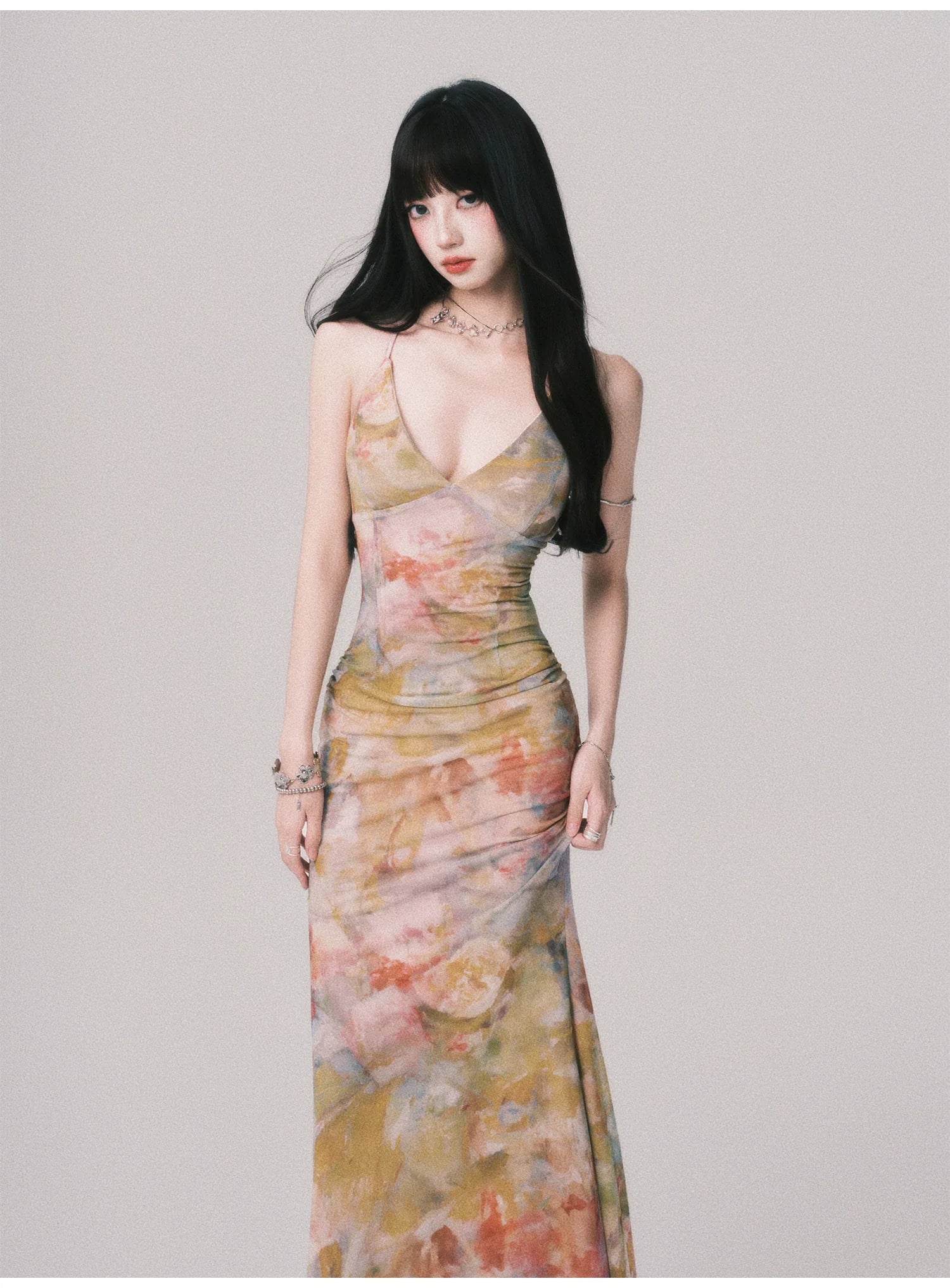 LULUSWINGS V Neck Stretch Sexy Strap Suspender Skirt