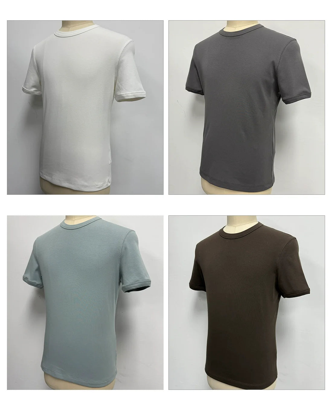 PLUS NO LOGO Elastic Sleeve Crew Neck Closed Sleeve Tee