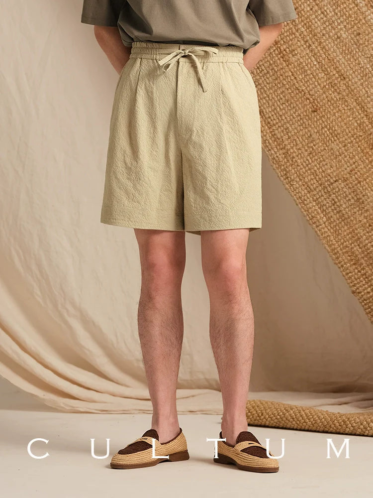 CULTUM Seersucker Lightweight Drawstring Shorts