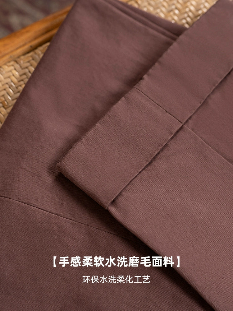CULTUM Italian Neapolitan Double-pleated Cotton Trousers