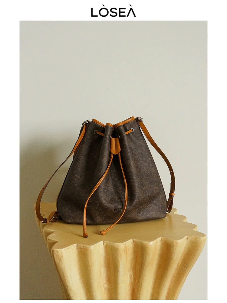 LOSEA Ruyi Moire Versatile Shoulder Bucket Bag