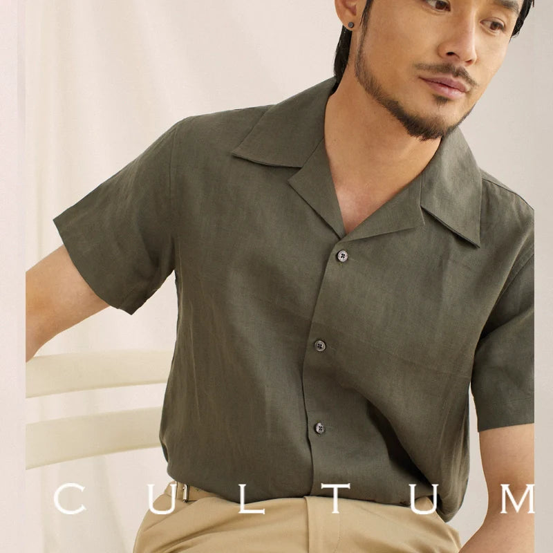 CULTUM Vintage Cuban Collar Shirt Short Sleeve