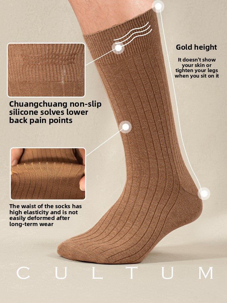 CULTUM Striped Sweat-absorbing Breathable Mid-tube Socks