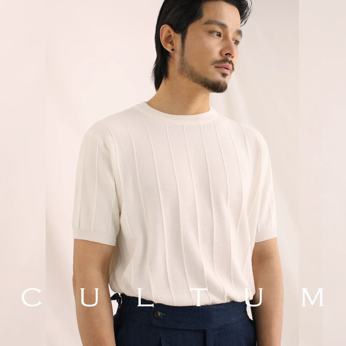 CULTUM Knitted Slim Round Neck Casual Tee