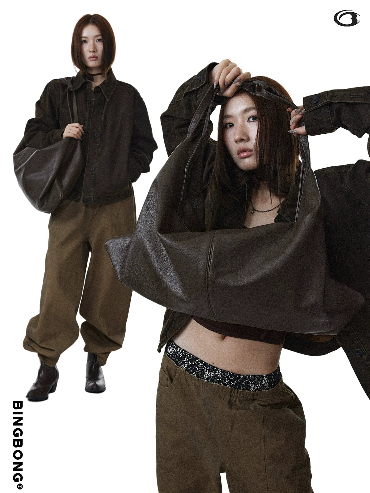 BINGBONG Single Shoulder Large Capacity Lazy Tote Bag Large Bag