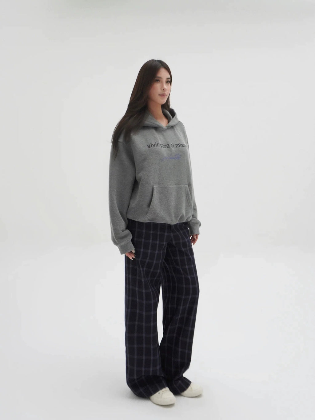 Jim Kennet Low-rise Retro Blue Plaid Slacks