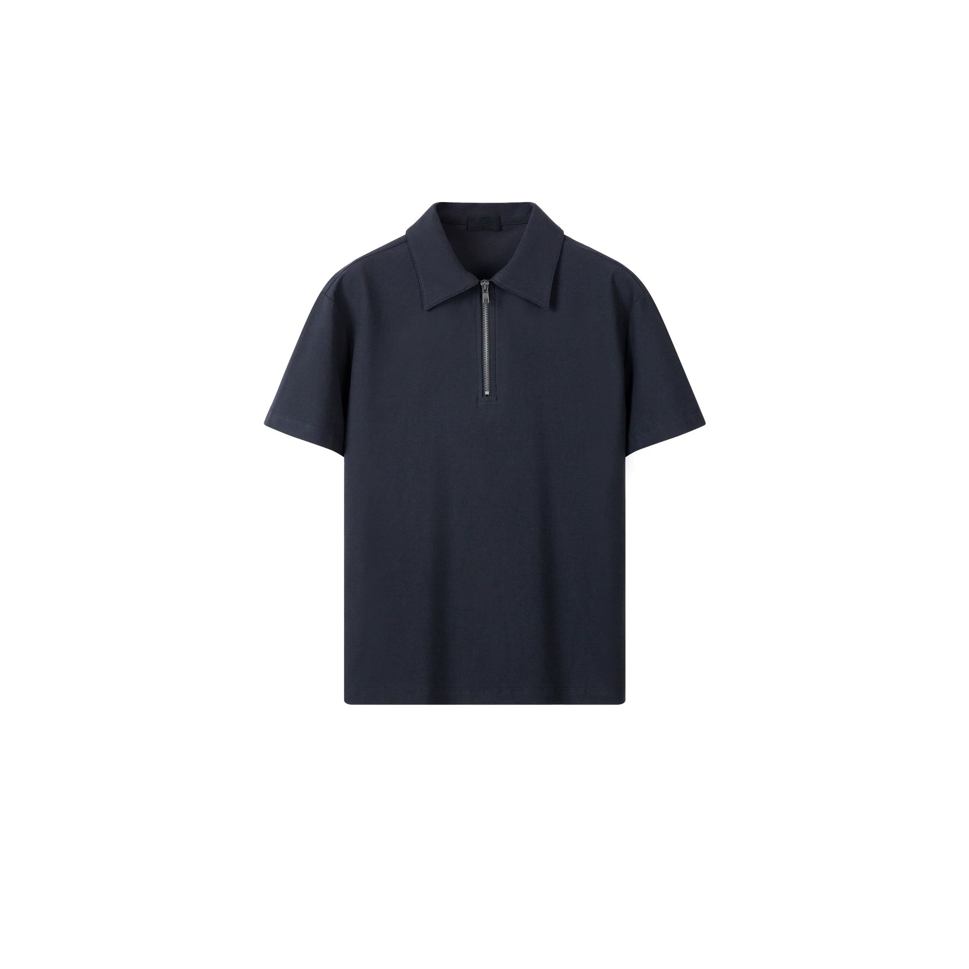 PLUS NO LOGO Half Zipper Polo Short Sleeve Shirt