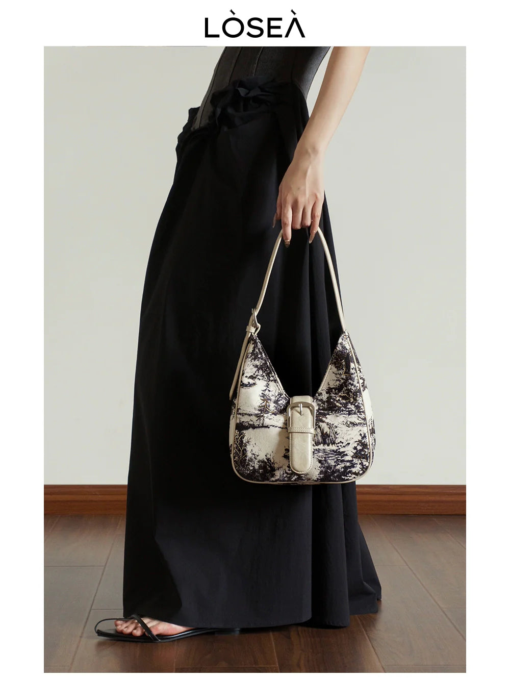 LOSEA New Chinese Ink Painting Underarm Bag