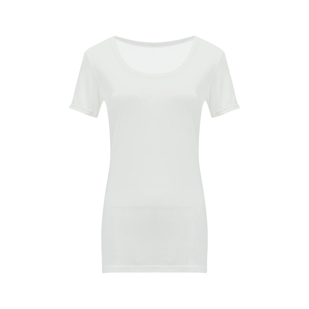 Jim Kennet Micro Transparent Loose U Neck Short Tee
