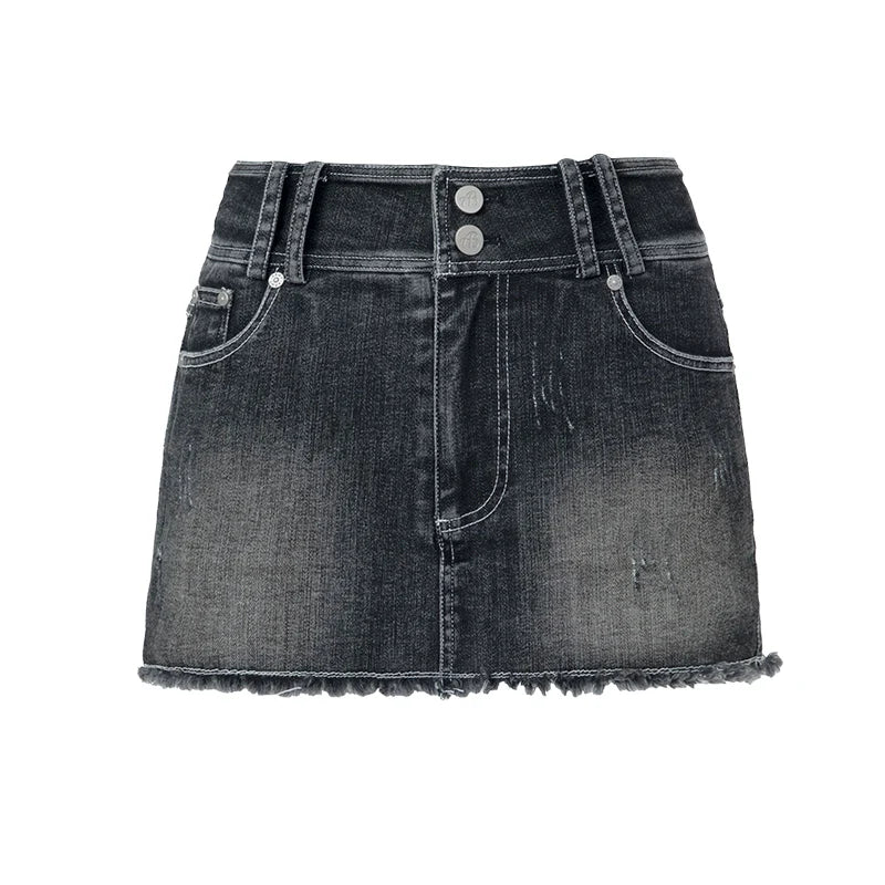 ABMY Anti-light Retro Slim and Thin Denim Skirt