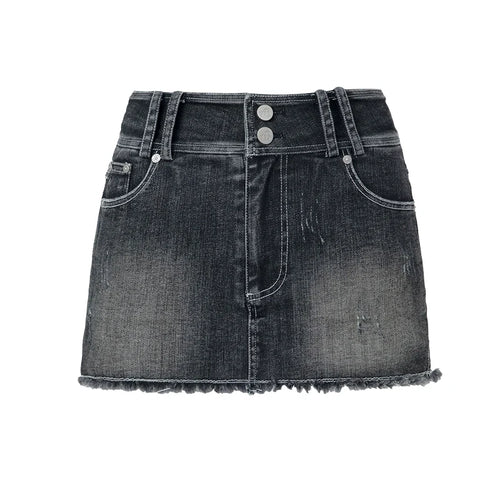 ABMY Anti-light Retro Slim and Thin Denim Skirt