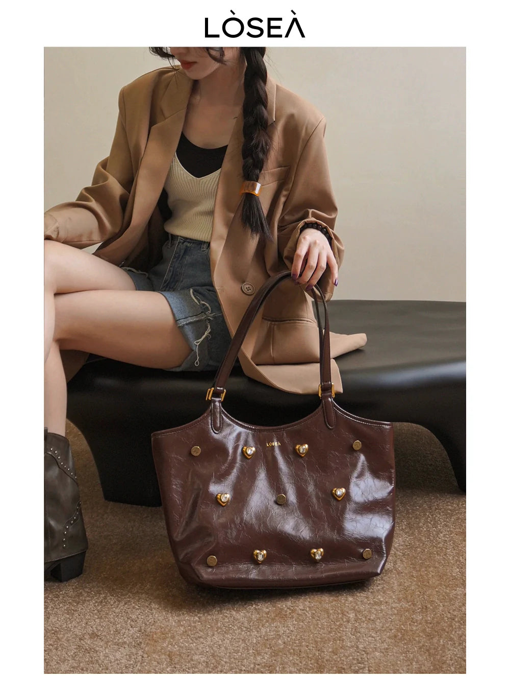 LOSEA Simple and Versatile Large-capacity Tote Bag