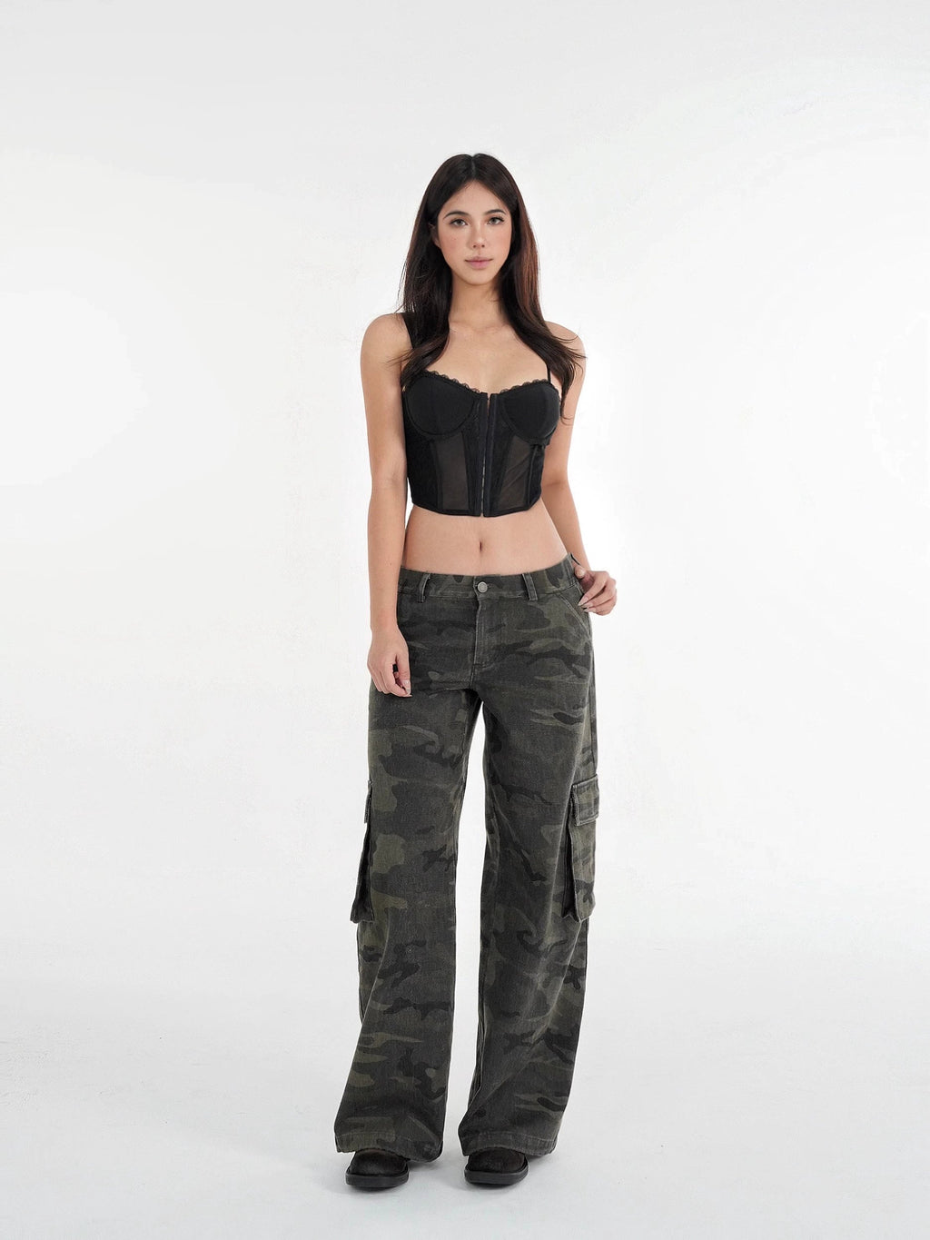 Jim Kennet Lace Fishbone Corset with Suspenders