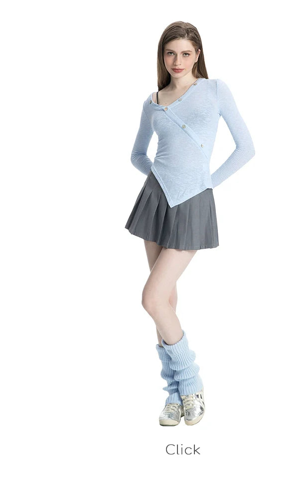 ABMY Card High Waist A Word Thin Sexy Suit Skirt