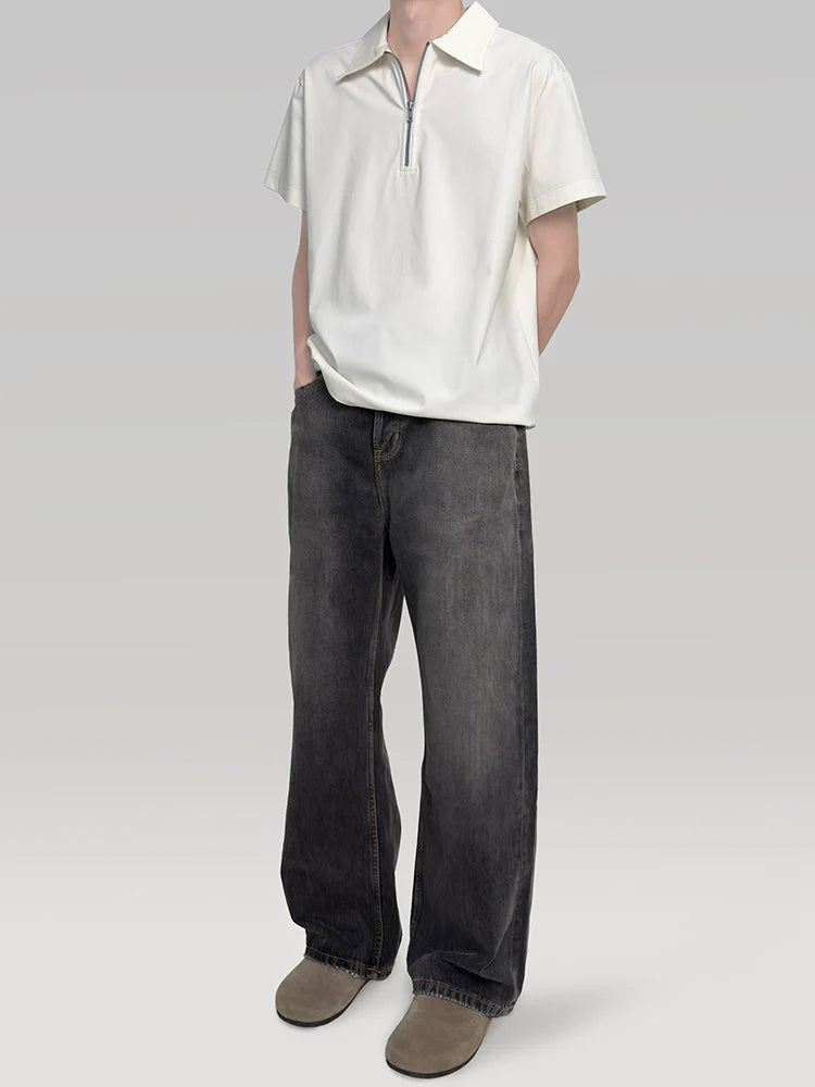 PLUS NO LOGO Washed Old Ink Splashing Jeans