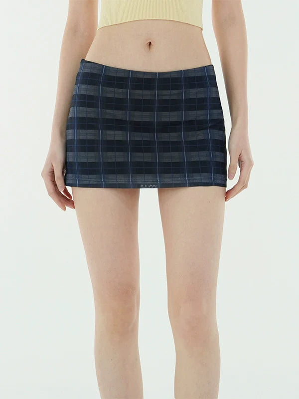 Jim Kennet Low-rise Plaid Anti-light Skirt