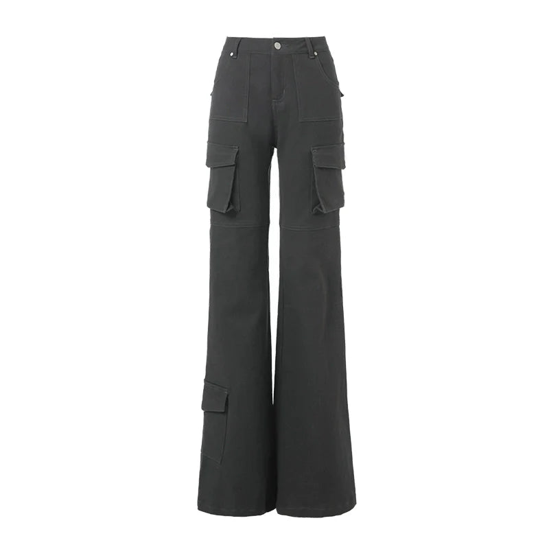 ABMY retro multi-pocket heavy industry micro-pull trousers