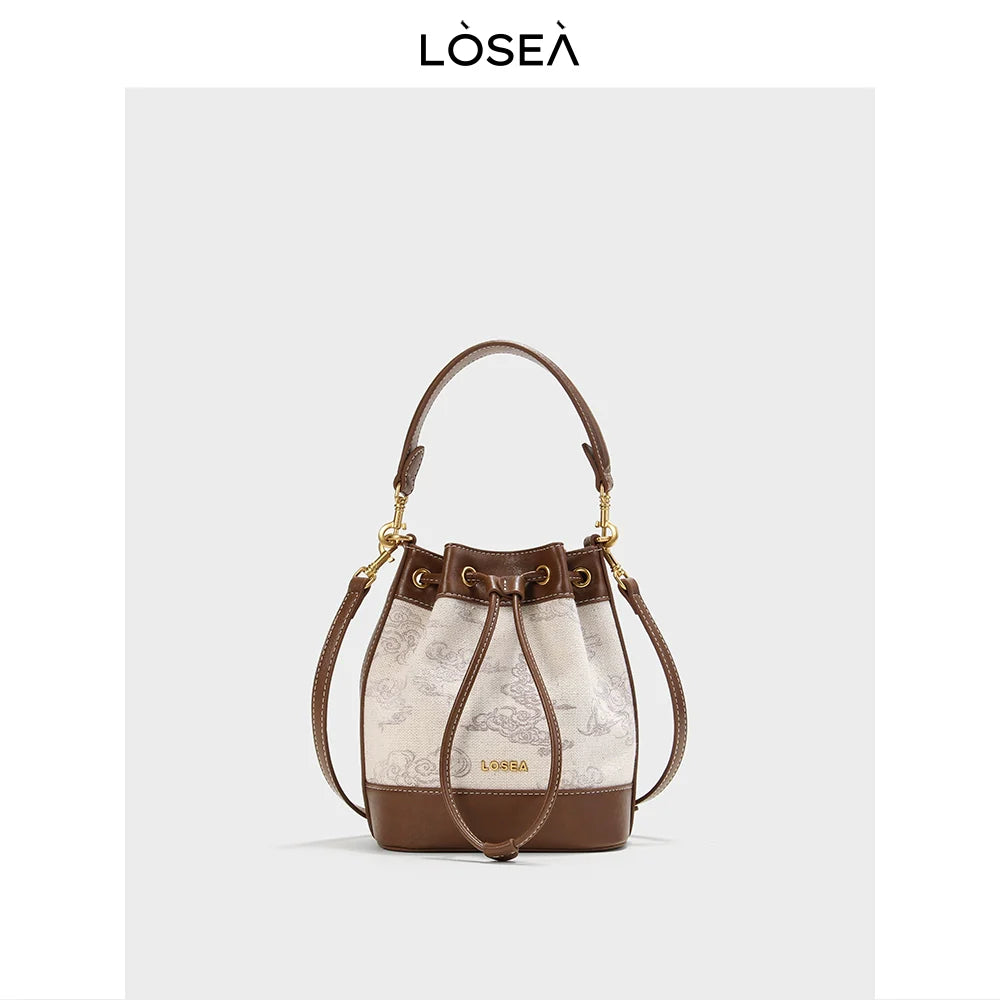 LOSEA Auspicious Cloud Pattern National Style Messenger Bag