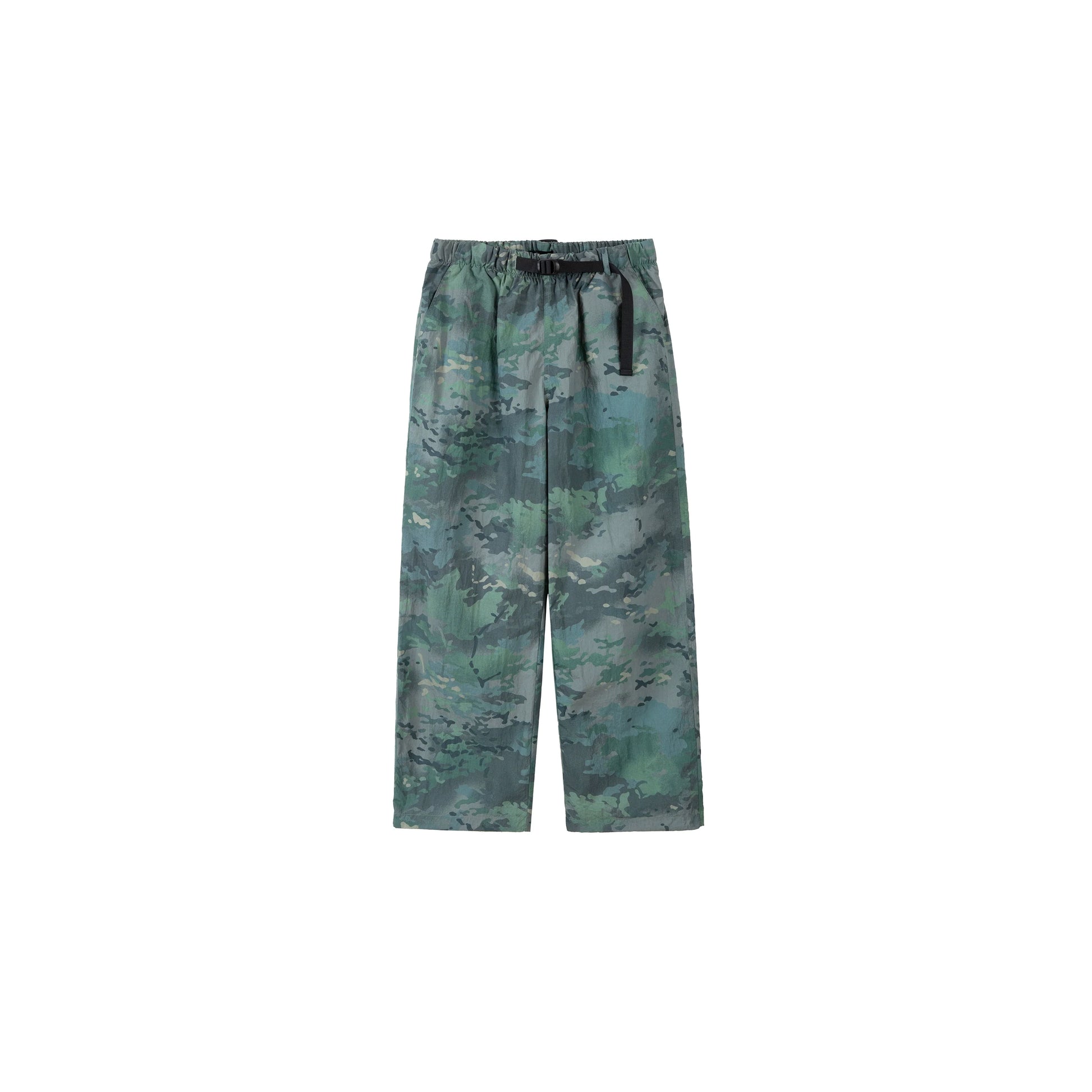 PLUS NO LOGO Green Camouflage Loose Wide-leg Sports Trousers