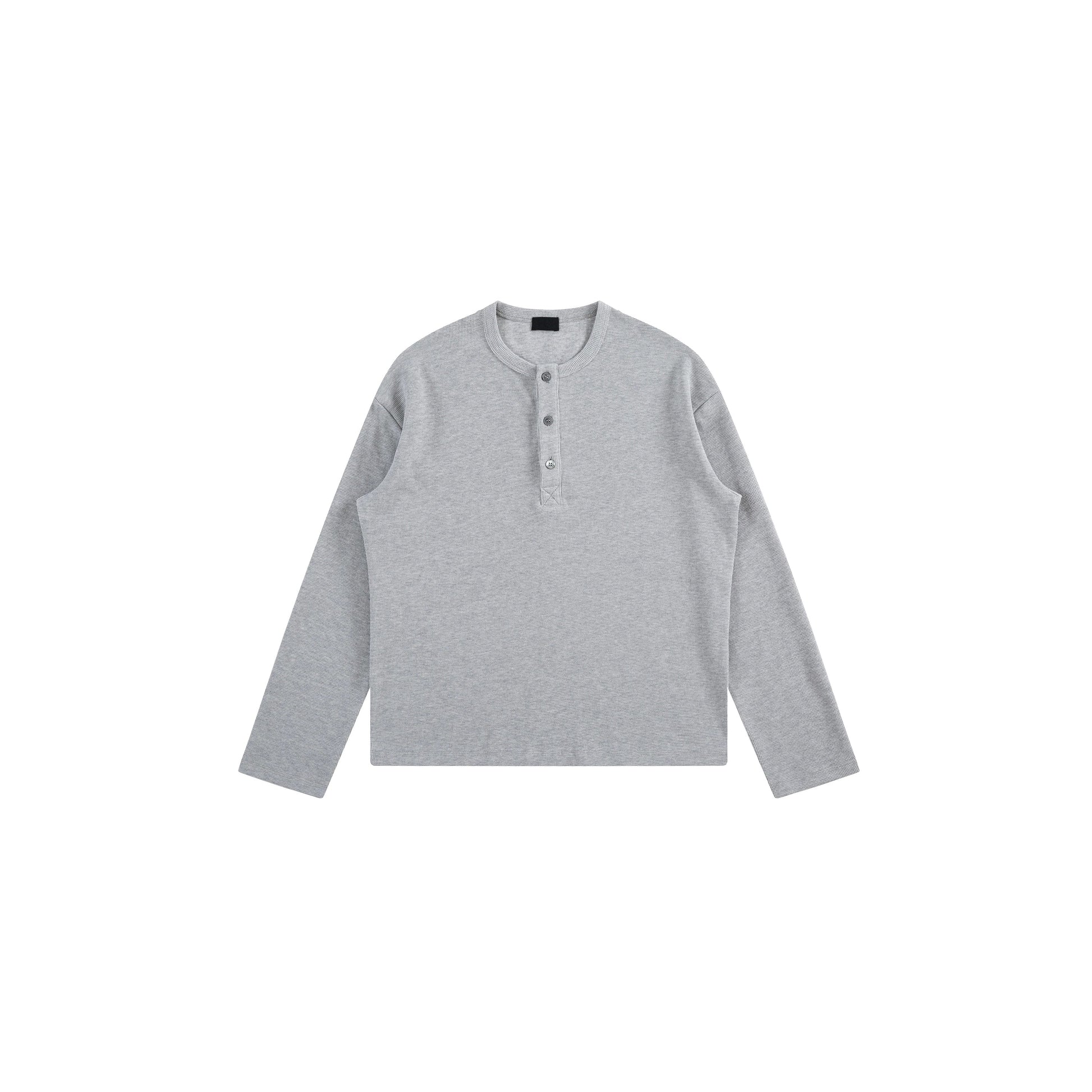 PLUS NO LOGO Diamond Waffle Henry Neck Long Sleeve