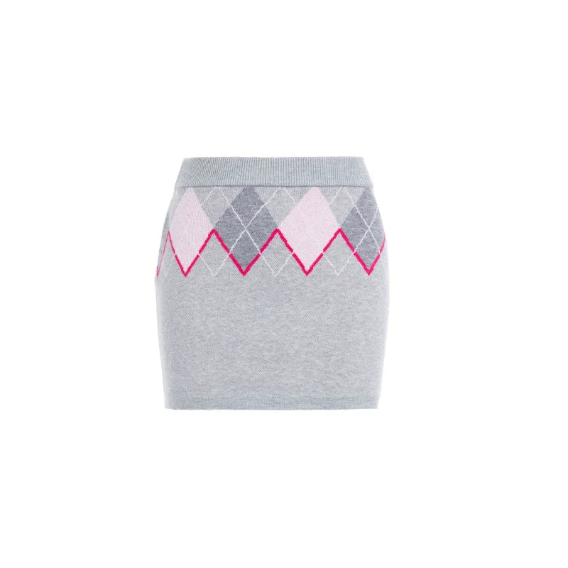 ABMY American Rhombus Knitted Hip Skirt