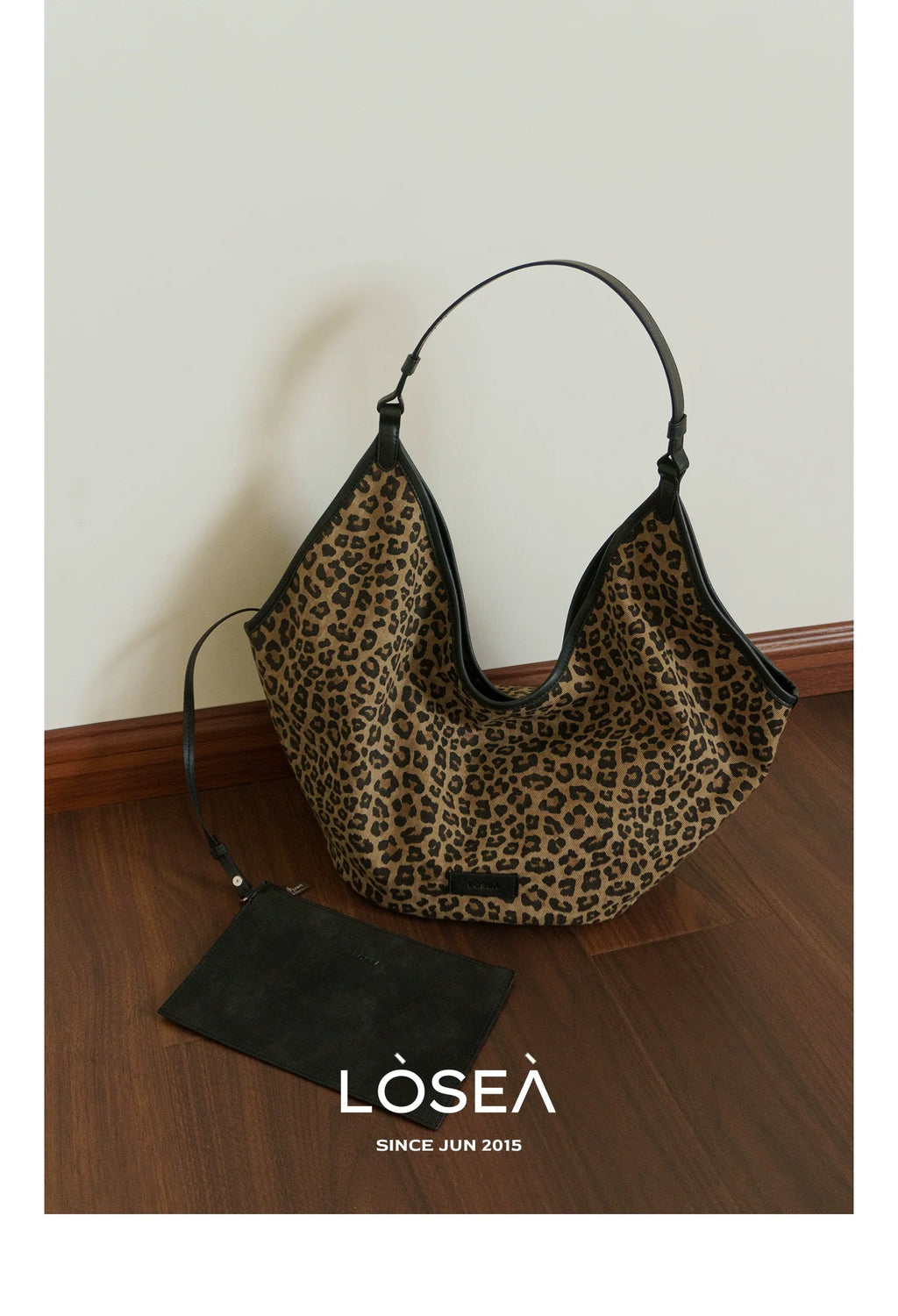 LOSEA Leopard Print Large Capacity Retro Messenger Bag