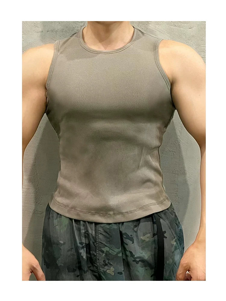 PLUS NO LOGO Stretch Sports Fitness Slim Fit Vest