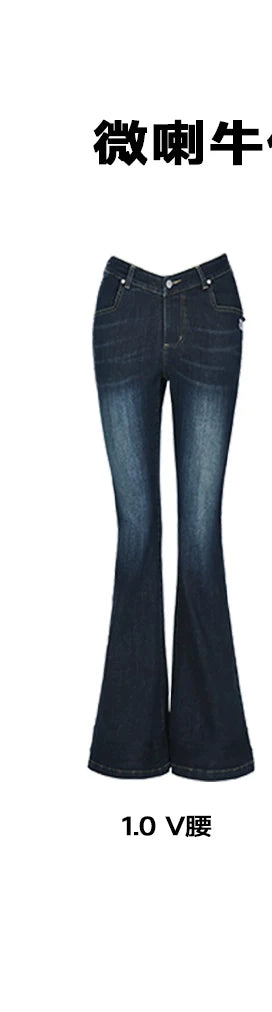 ABMY strap design slim and thin jeans