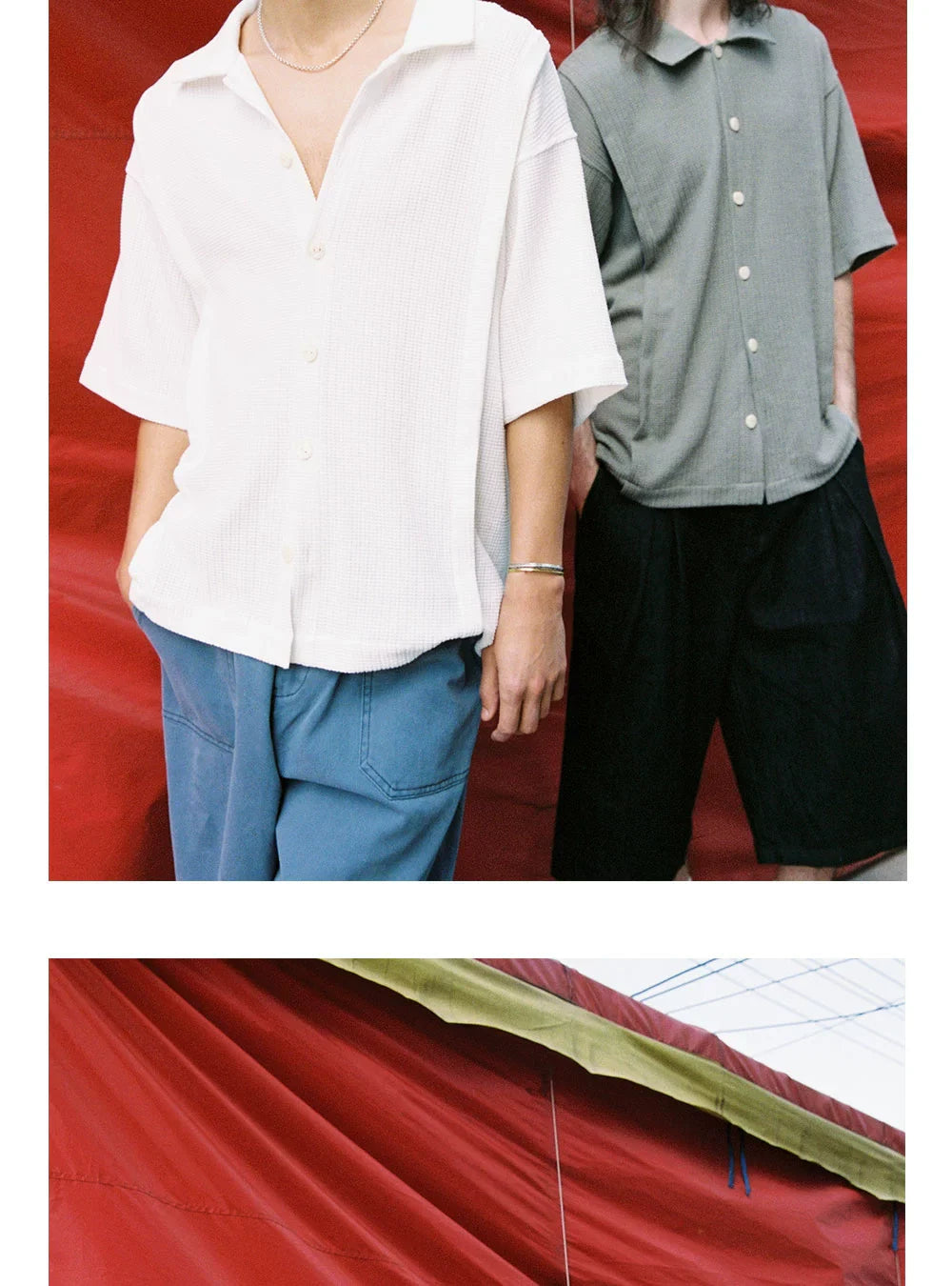 Anniehall Knitted Cardigan Checked Short Sleeve Shirt