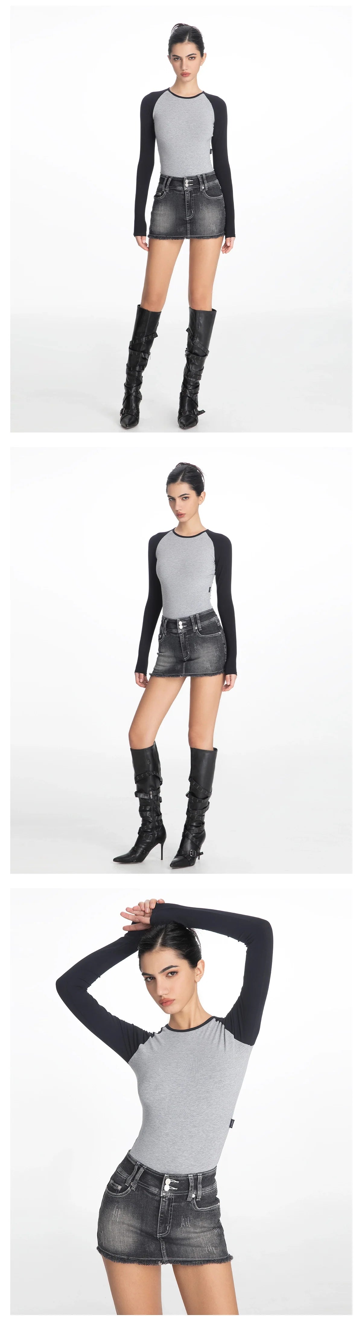 ABMY Shoulder Sleeves Versatile Base Contrasting Long Sleeves