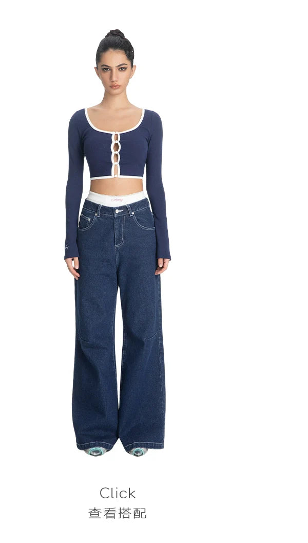 ABMY Loose Casual Versatile Ins Mopping Trousers