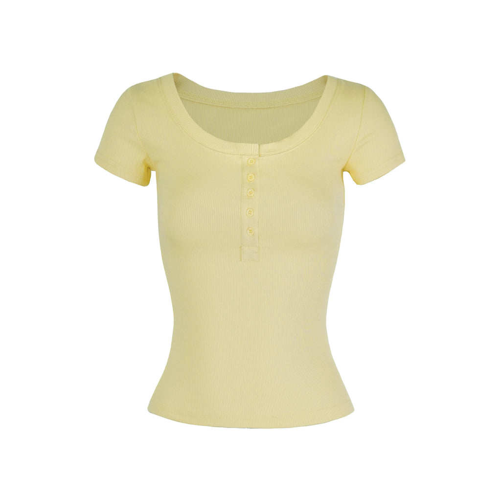 Jim Kennetu Collar Henry Collar Slim and Thin Tee