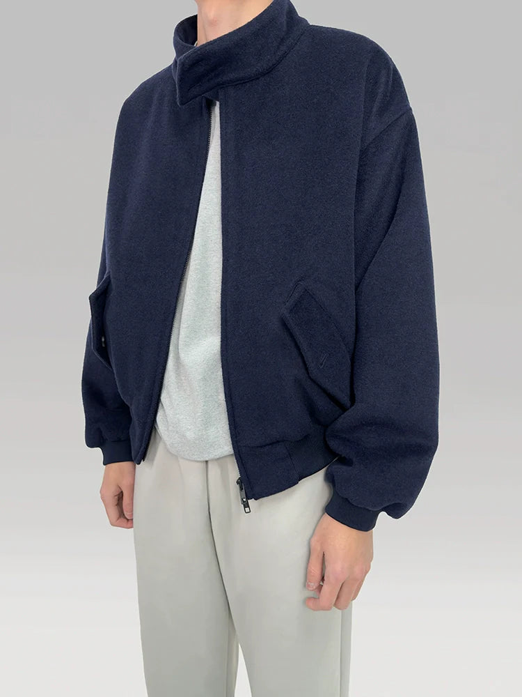 PLUS NO LOGO Silhouette Wool Jacket Zip Jacket