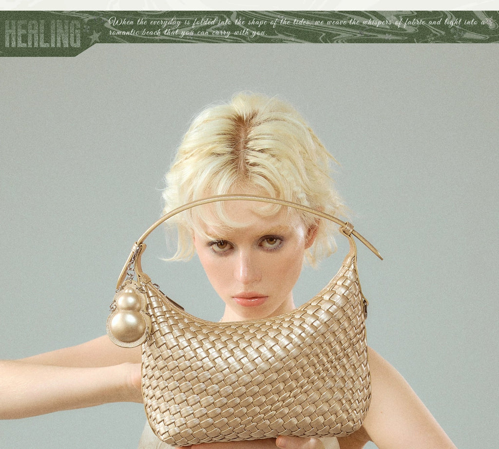 JACD Hand-woven Wave Style Shoulder Messenger Bag