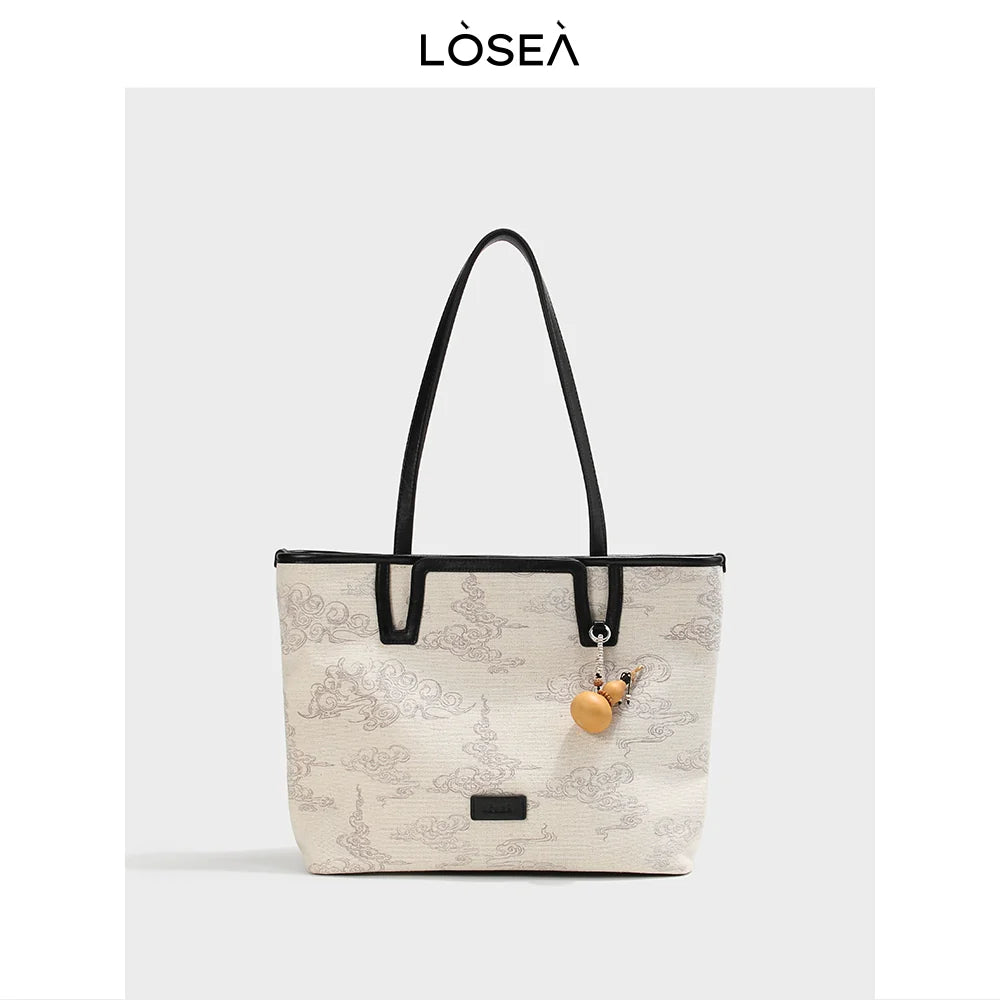 LOSEA Xiangyun Pattern Large Capacity Tote Bag