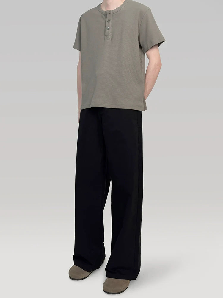 PLUS NO LOGO Waffle Henry Collar Tee