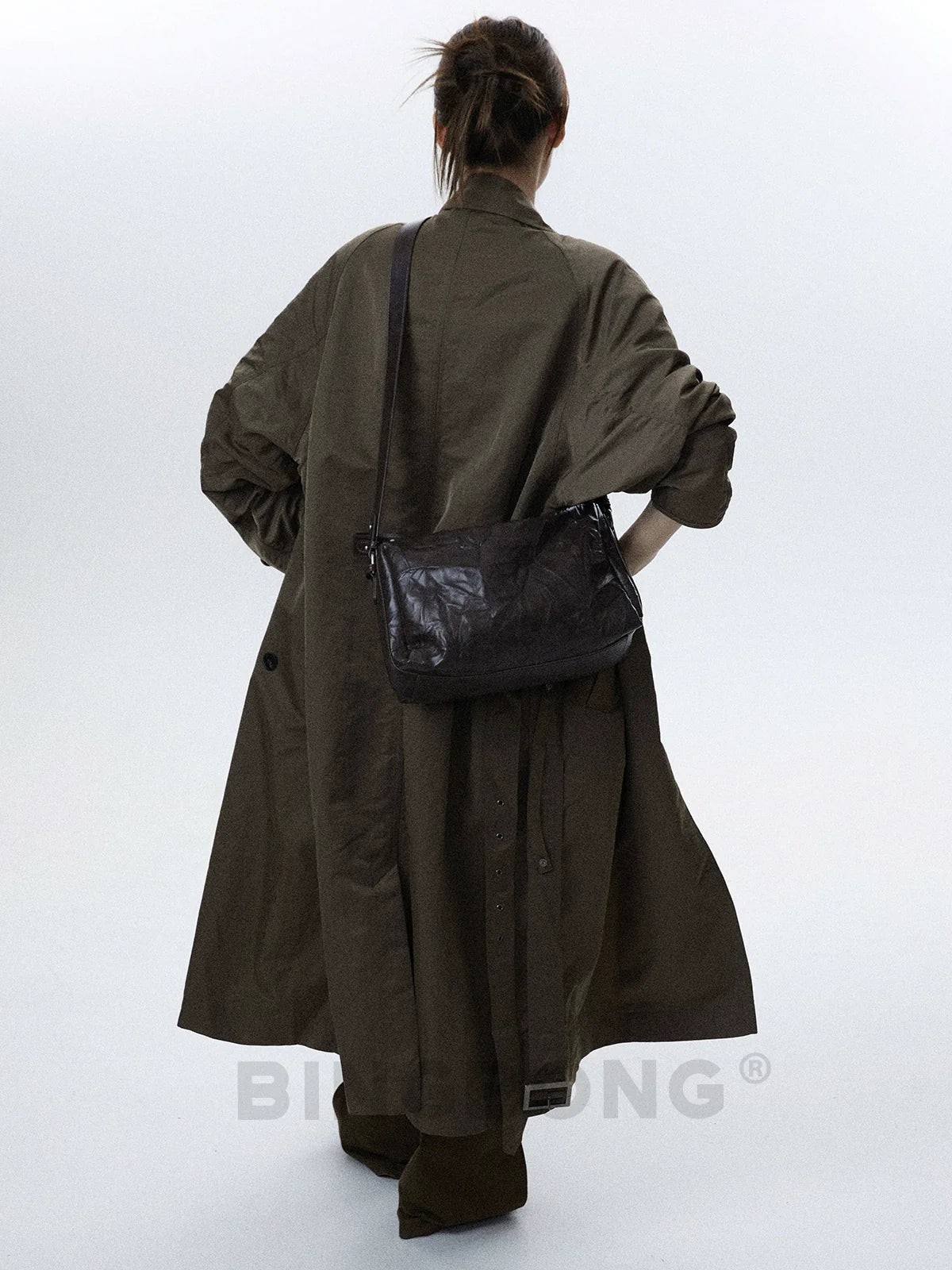 BINGBONG Retro Tofu Pillow Bag Pleated Shoulder Messenger Bag