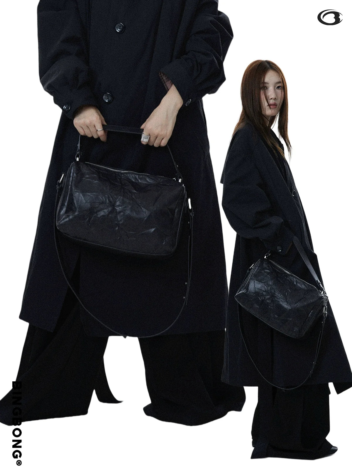 BINGBONG Retro Tofu Pillow Bag Pleated Shoulder Messenger Bag