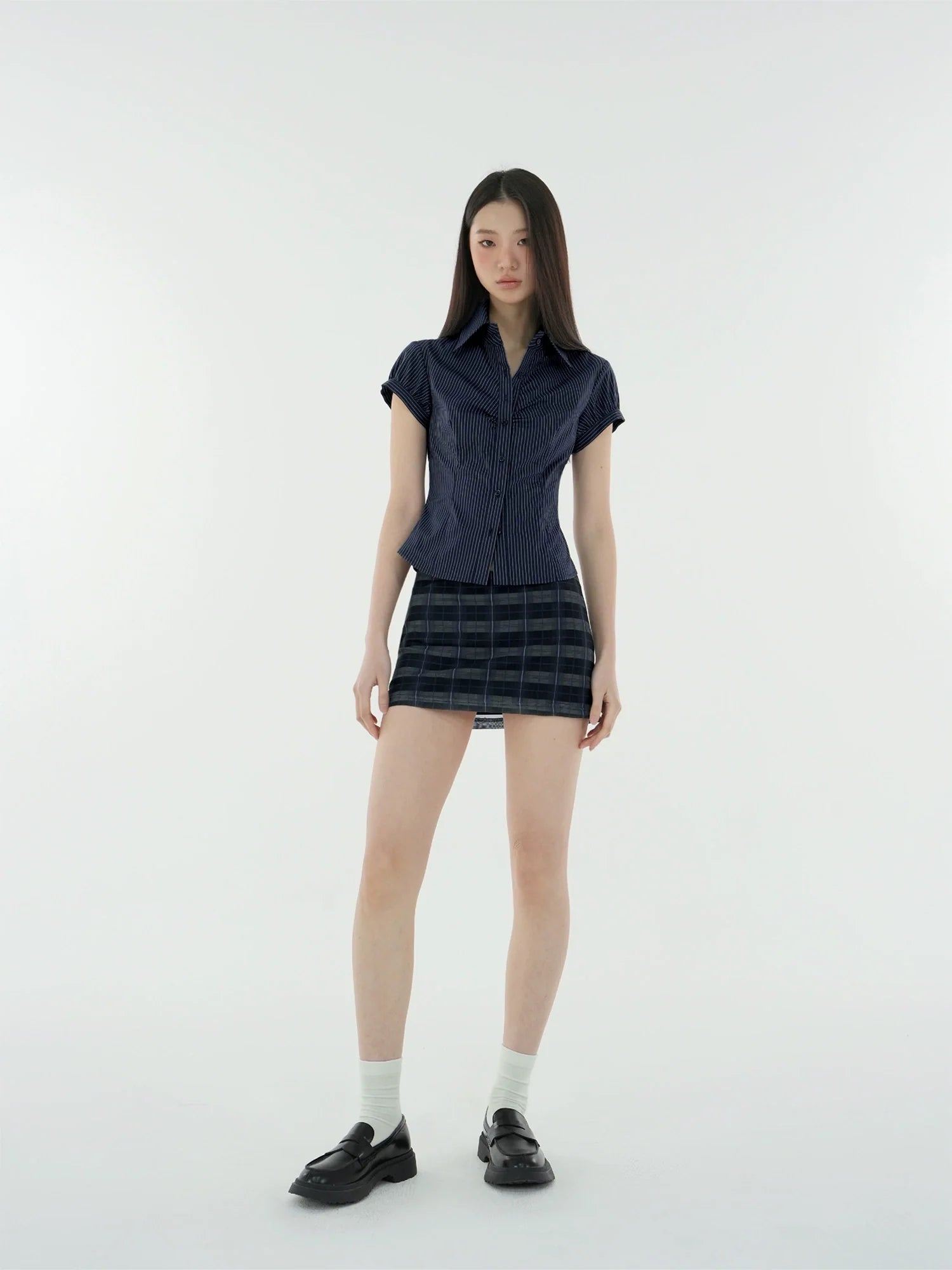 Jim Kennet Vintage Striped Waist Short Sleeve Shirt