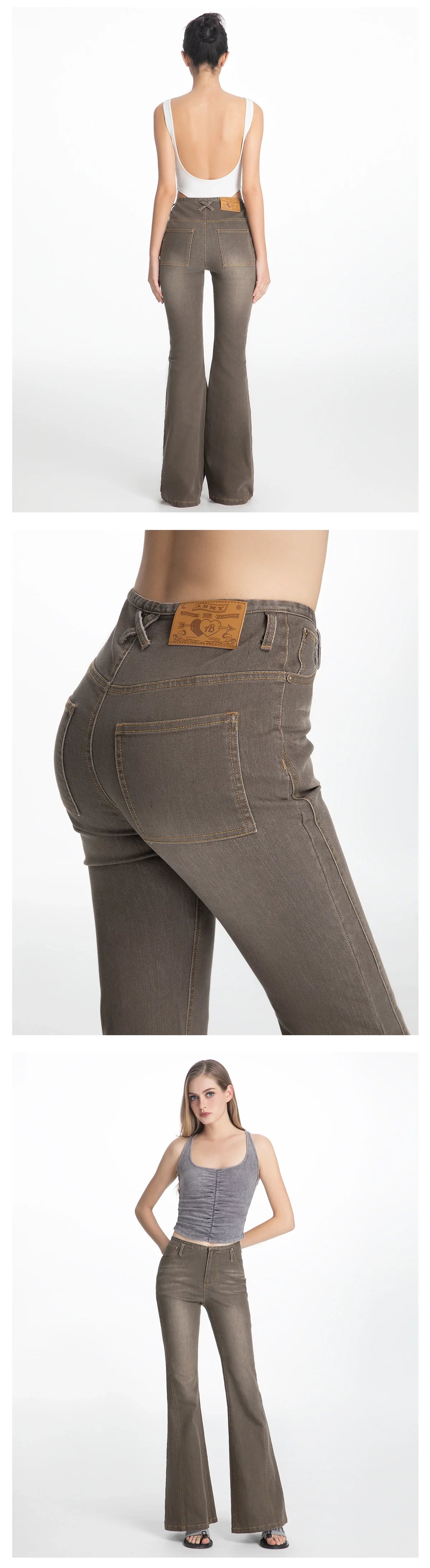 ABMY American Retro Micro-pull Jeans